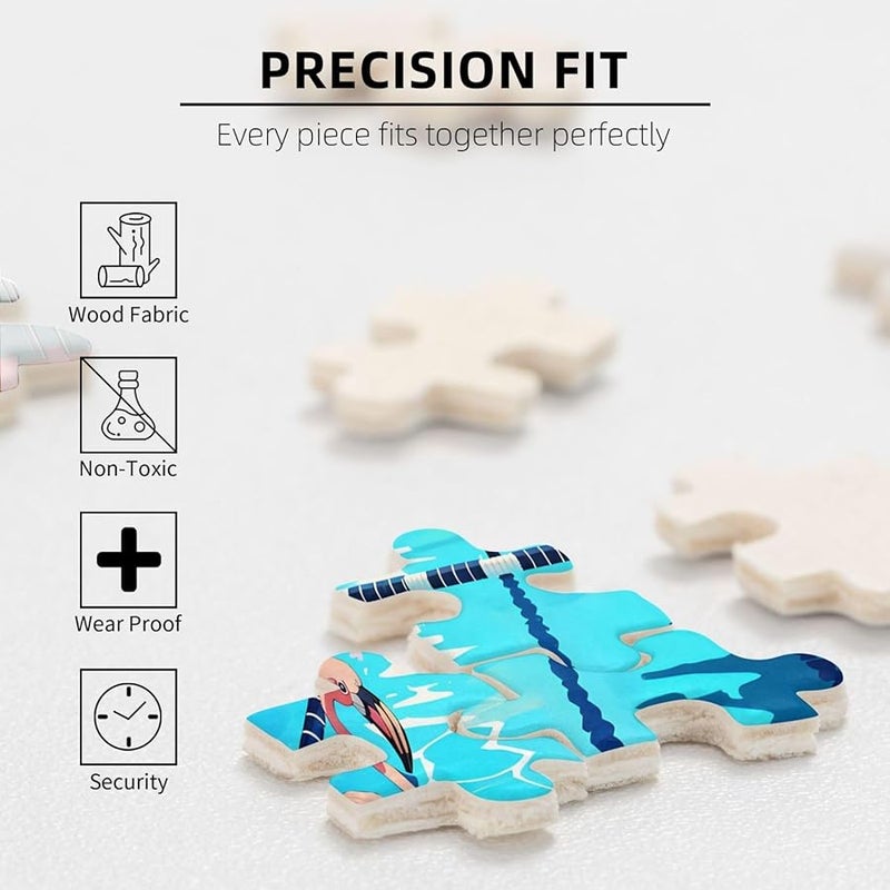 لغز فلامنغو للسباحة 500 قطعة للبالغين ديكور المنزل 20.4 × 15 بوصة - Image 5